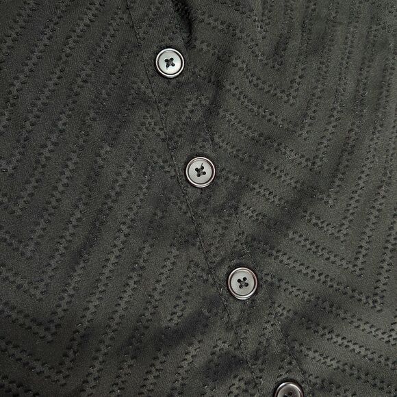 Zara Dress Size Small Ciffon Line Texture Embroidery Zig Zag Light Pilling - Picture 9 of 11